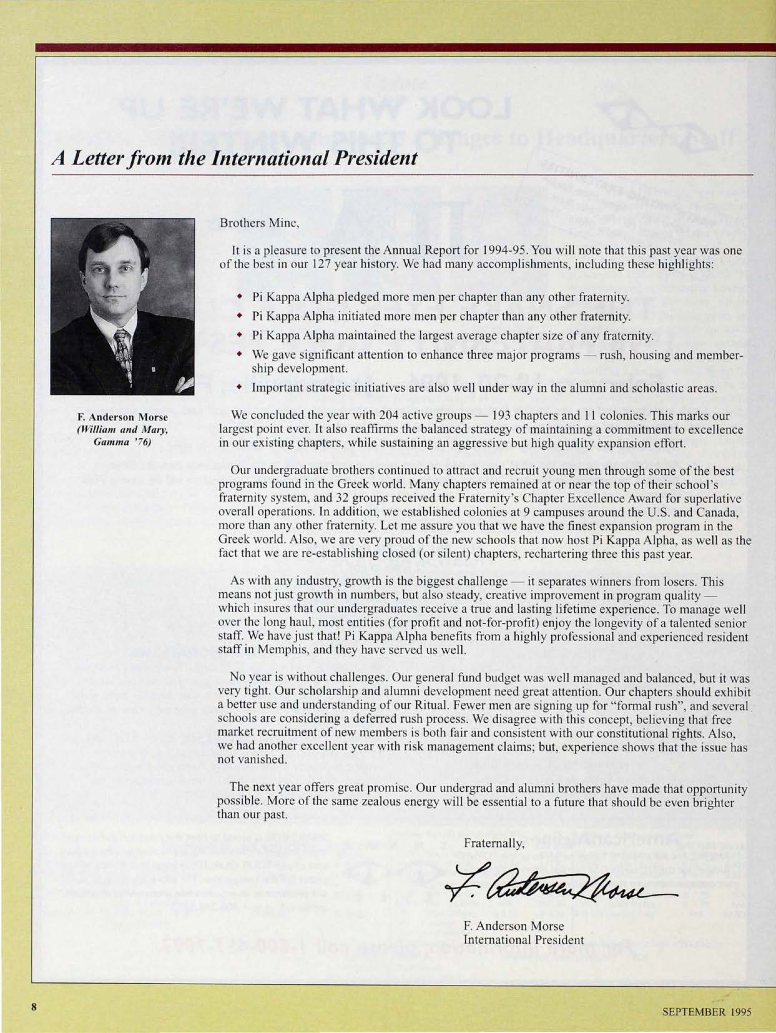A Letter From the International President